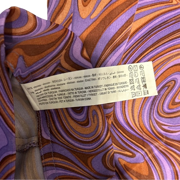 Zara multicolored print with slit pants size small - Picture 7 of 9